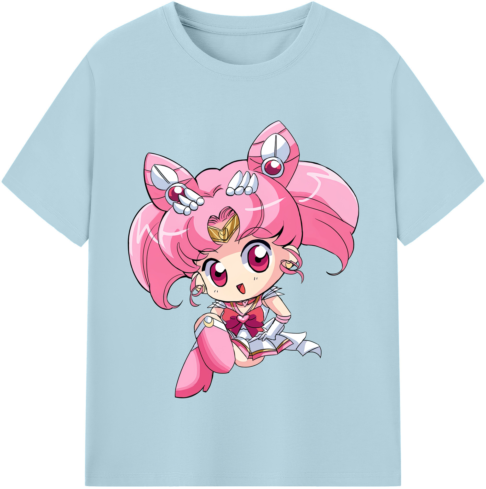 （画像用） 美少女戦士セーラームーン ちびうさ Sailor Moon Chibiusa Tsukino Usagi Small Lady Serenity 綿100％半袖Tシャツ（フロントプリント）